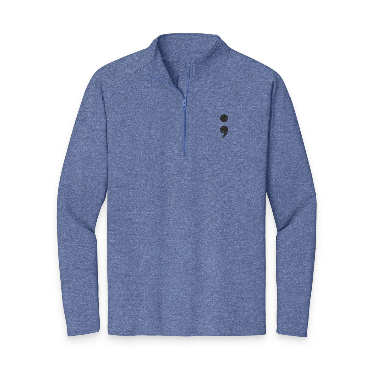 Semicolon Suicide Awareness Embroidered Quarter-Zip Pullover