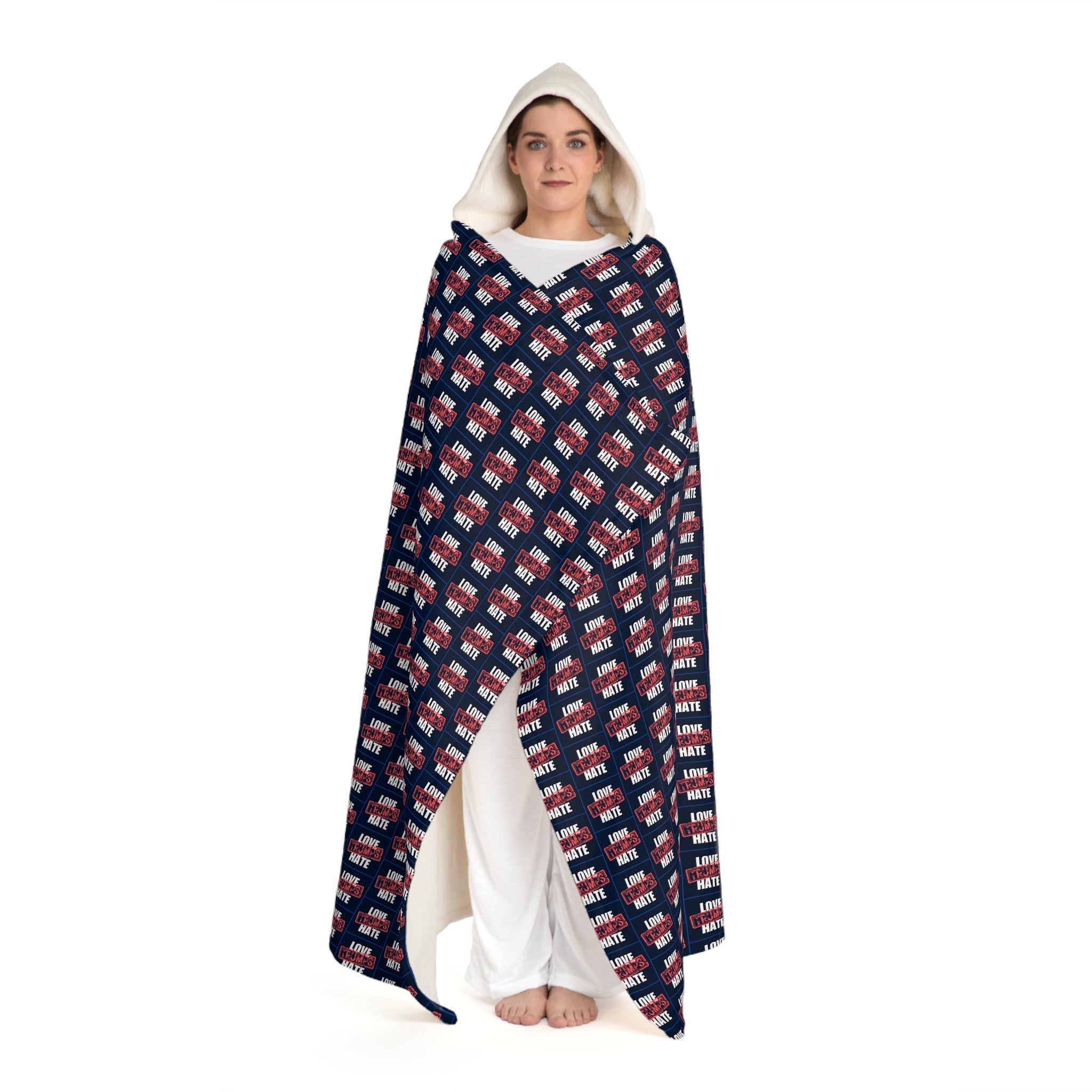 Love Trumps Hate Hooded Sherpa Fleece Blanket - EpiAl's Shop