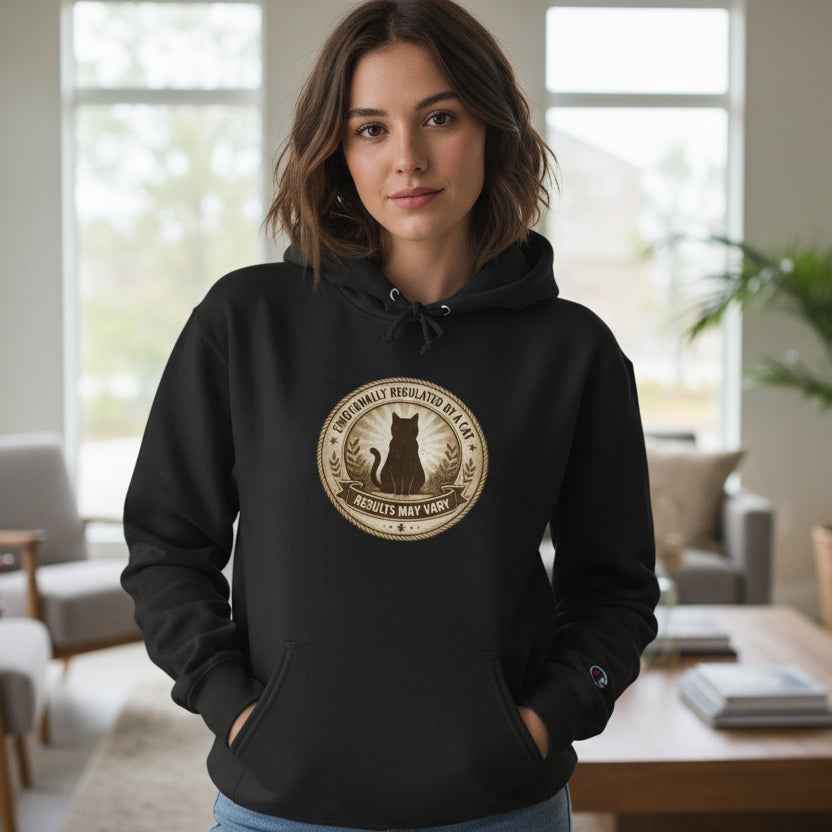 Emotionally Regulated by a Cat Hoodie (Champion® Sweatshirt)