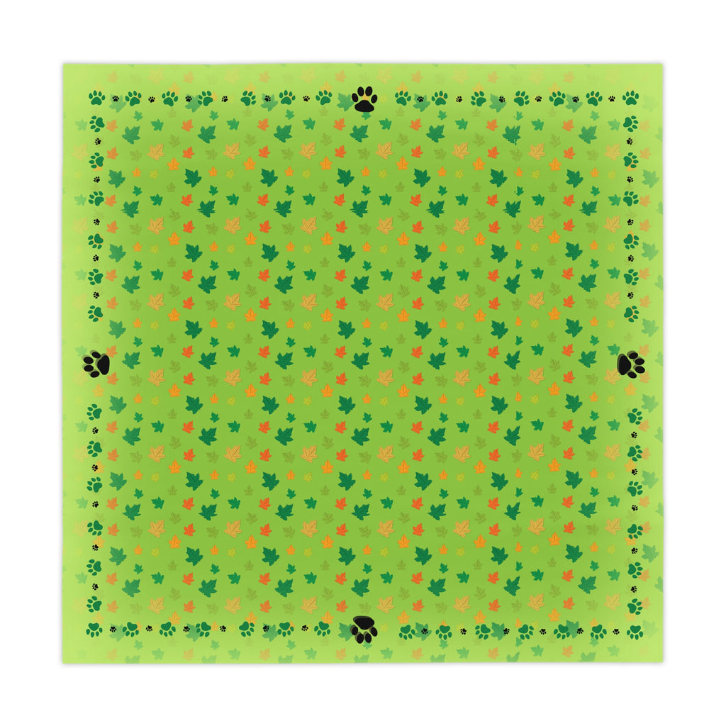Vibrant Kitty Prints & Leaves Tablecloth for Gatherings