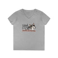 I Work for the Cat Women’s V-Neck T-Shirt | Funny Cat Lover Tee