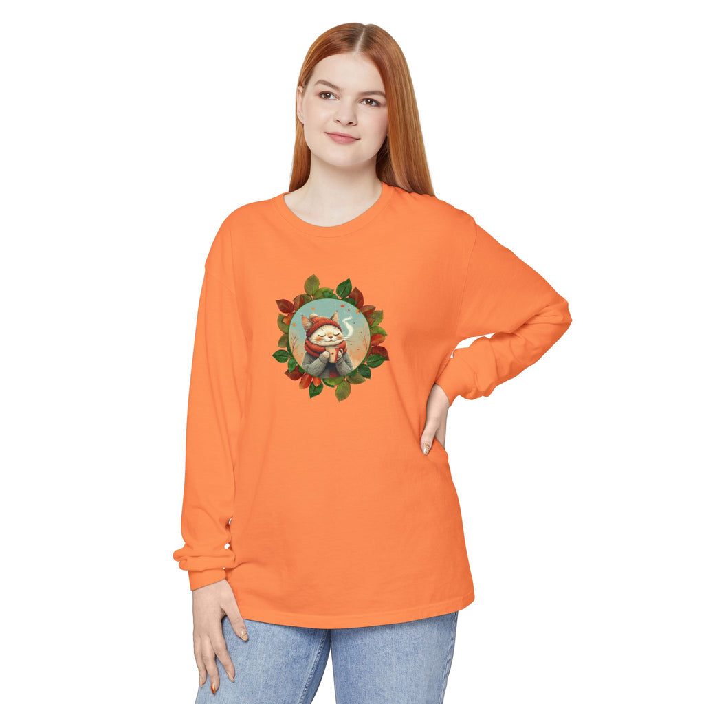Country Autumn Kitty Long Sleeve T-Shirt | Fall Fashion