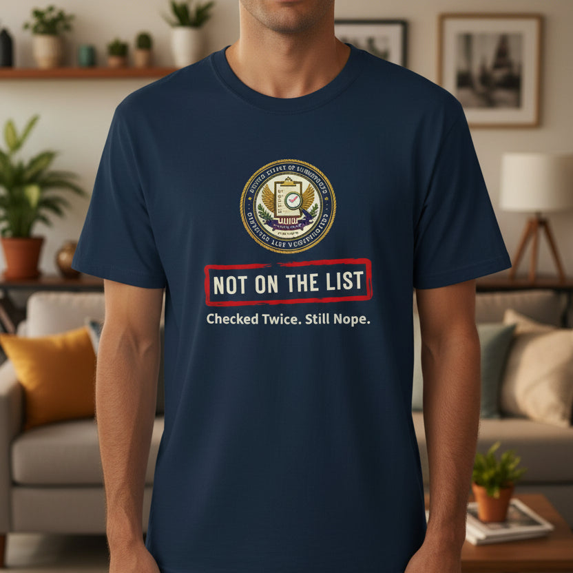 NOT ON THE LIST T-Shirt | United States of Unbothered Political Parody Tee