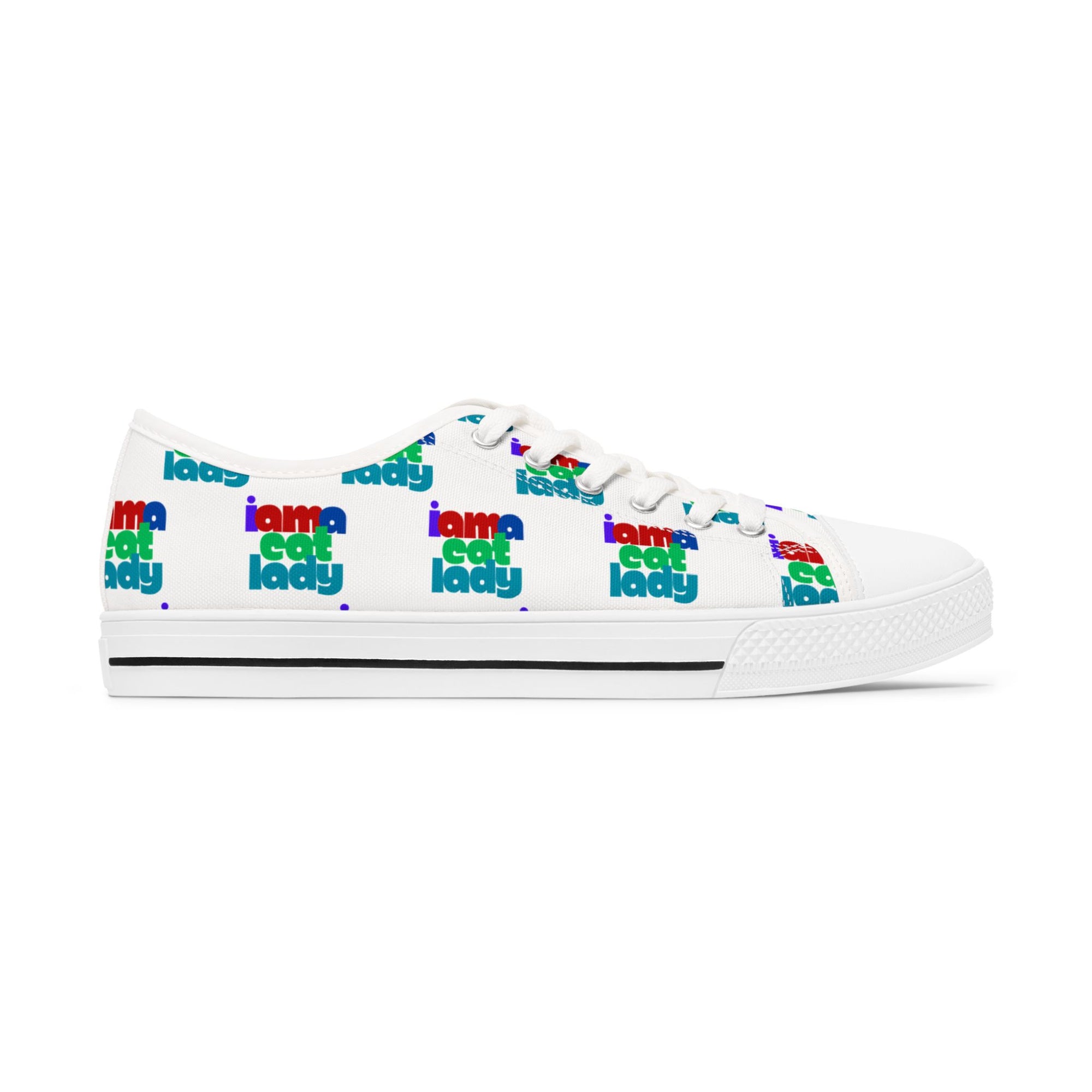 Fun Cat Lady Women's Low Top Sneakers