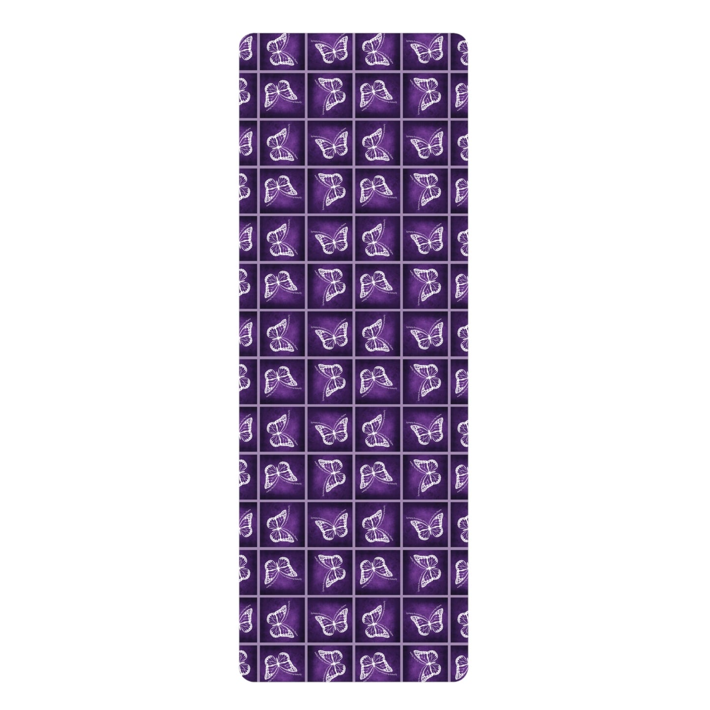 Purple Butterfly Rubber Yoga Mat - Non-Slip, Perfect for Yoga Enthusiasts Printify