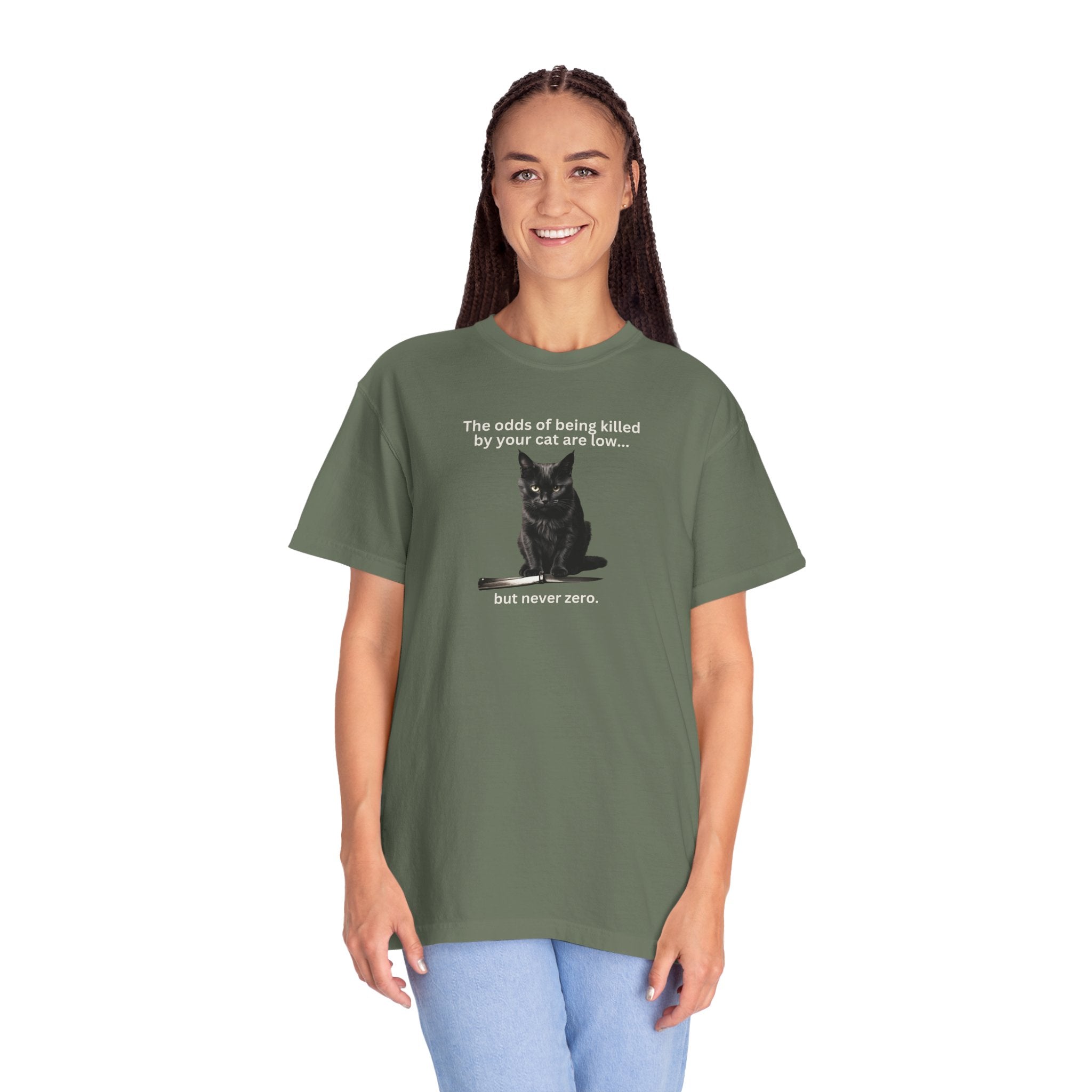 Photo depicting the ​Odds Unisex Garment-Dyed T-shirt from EpiAl's Shop.