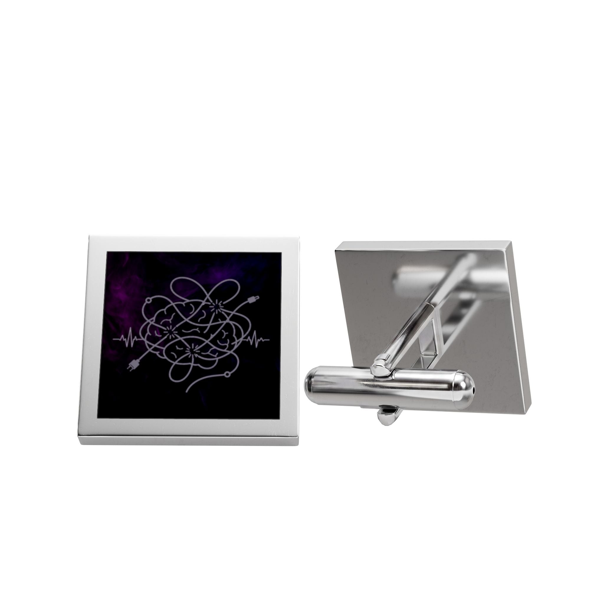 Tangled Wiring Epilepsy Awareness Square Cufflinks