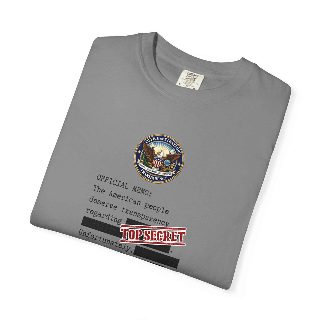 Official Memo “Top Secret” Unisex T-Shirt – Redacted Transparency Graphic Tee