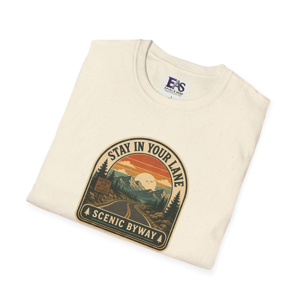 Stay in Your Lane Scenic Byway Unisex T-Shirt | Retro Road Trip Graphic Tee