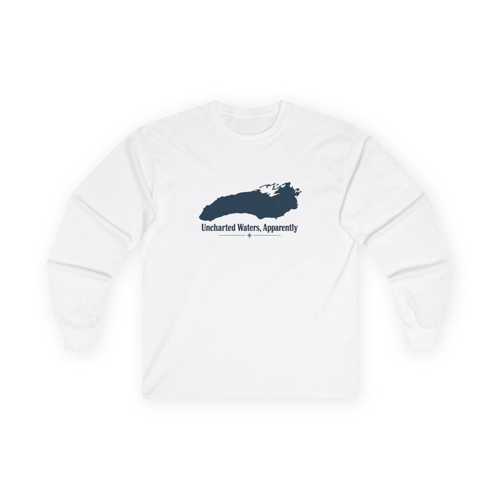 Uncharted Waters, Apparently Long Sleeve Tee | Lake Ontario Humor Shirt