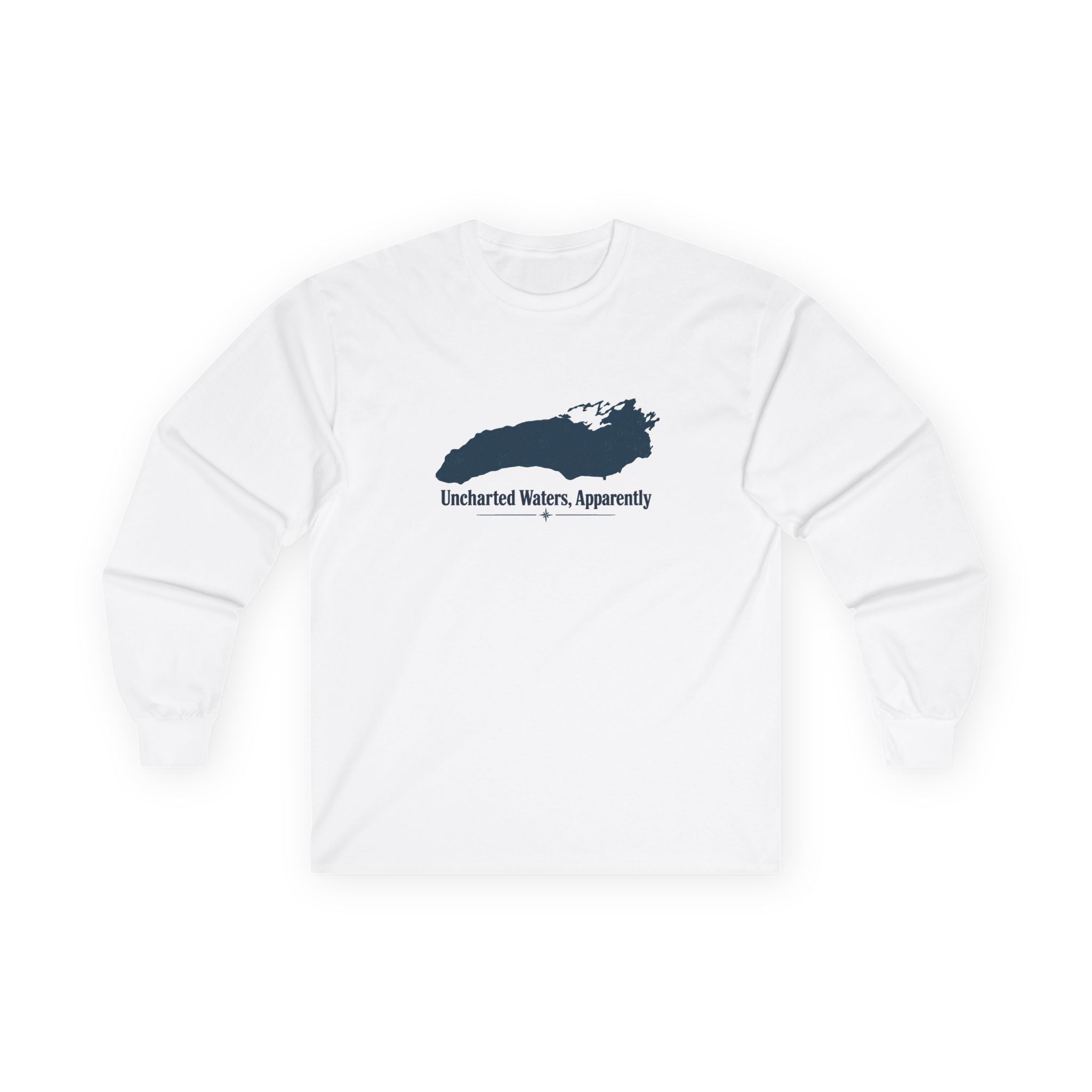 Uncharted Waters, Apparently Long Sleeve Tee | Lake Ontario Humor Shirt