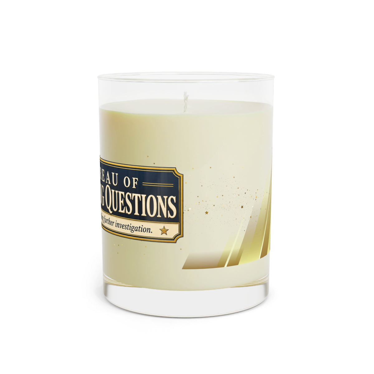 Bureau of Burning Questions Scented Soy Candle | Faux Government Seal | 65-Hour Burn