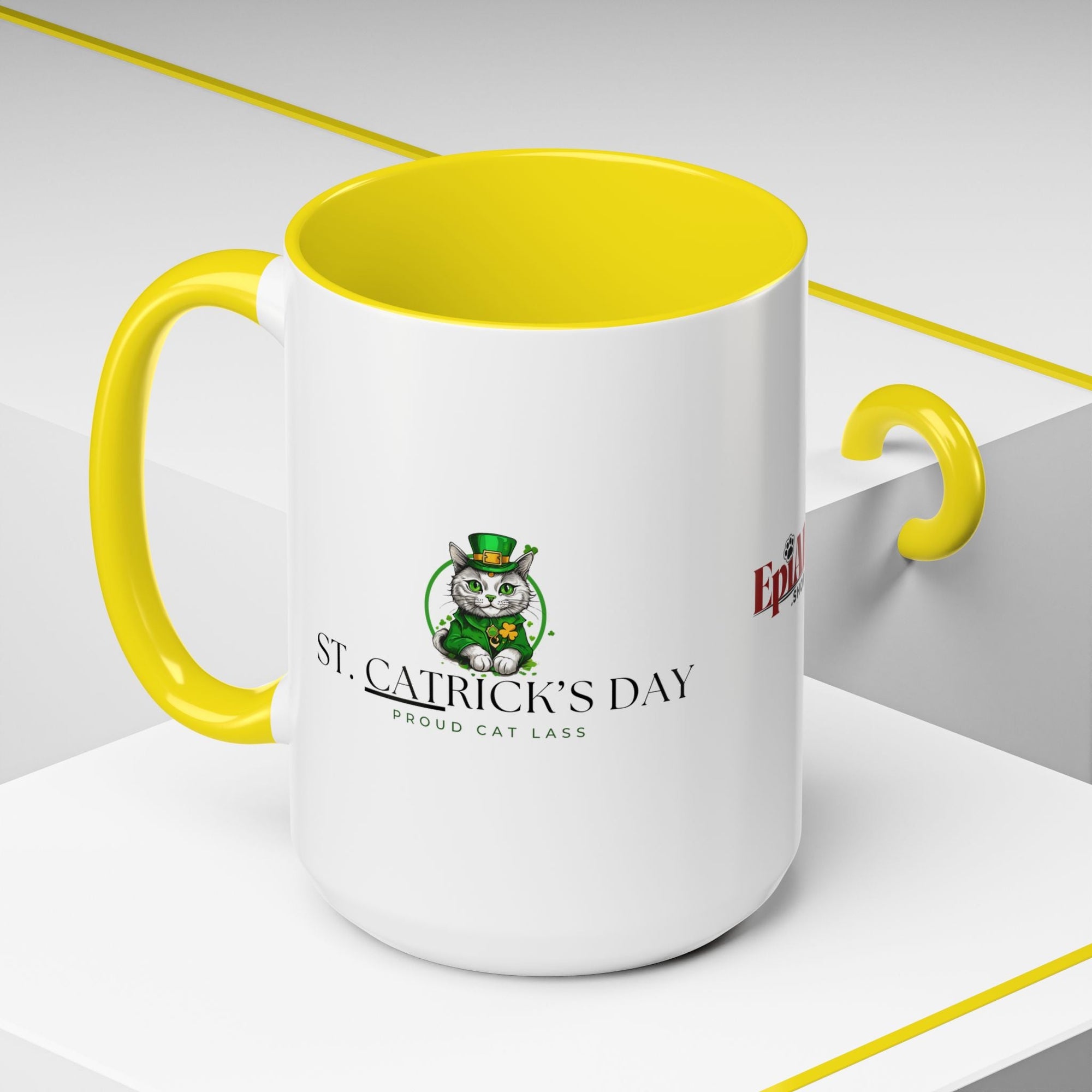 St. Patrick's Day Cat Coffee Mug - Proud Cat Lass Design Printify