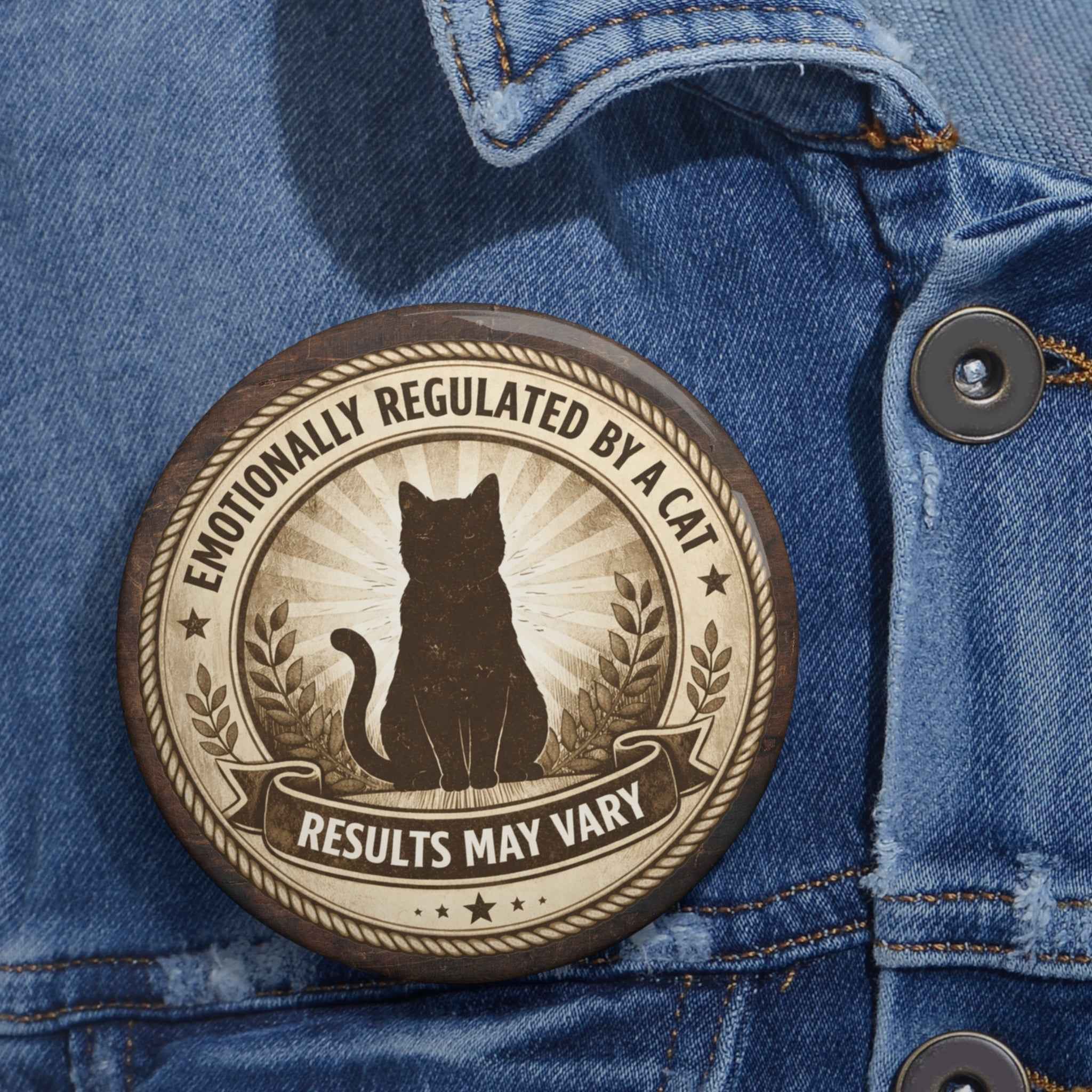 Emotionally Regulated by a Cat – Pinback Button
