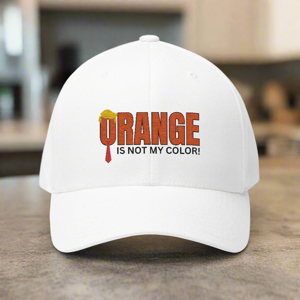 Humorous Embroidered Cap - 'Orange Is Not My Color!' Structured Baseball Hat Printify