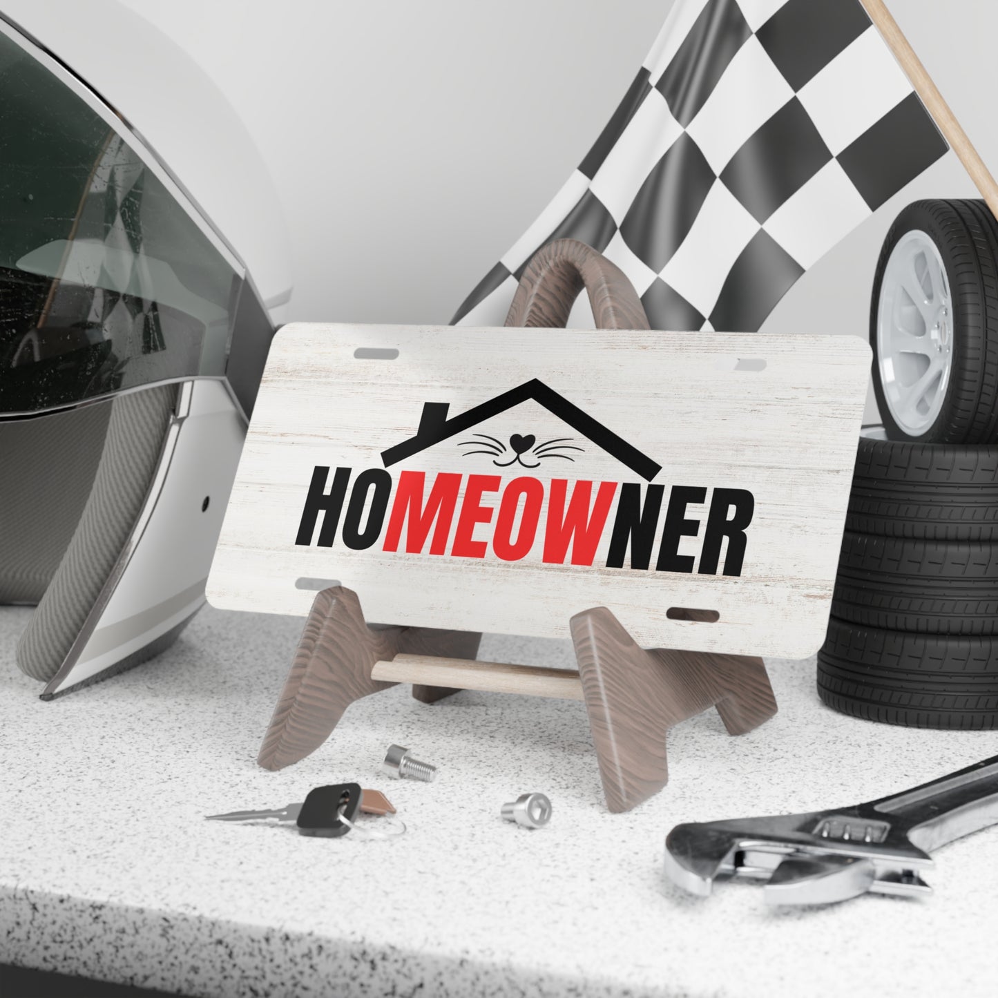 Custom Homeowner Vanity Plate - Fun Cat Design for Pet Lovers
