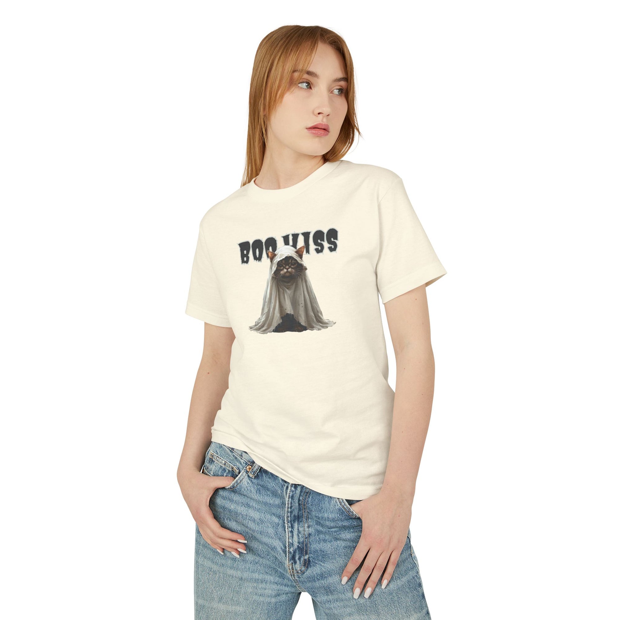 Boo Hiss Ghost Kitty Unisex Tee, Halloween Shirt