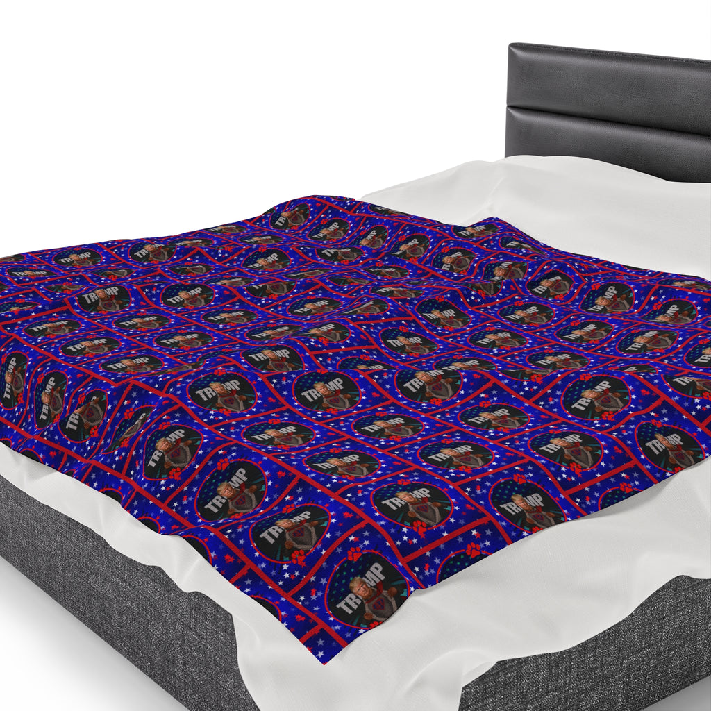 Stars & Trump 47 Velveteen Plush Blanket