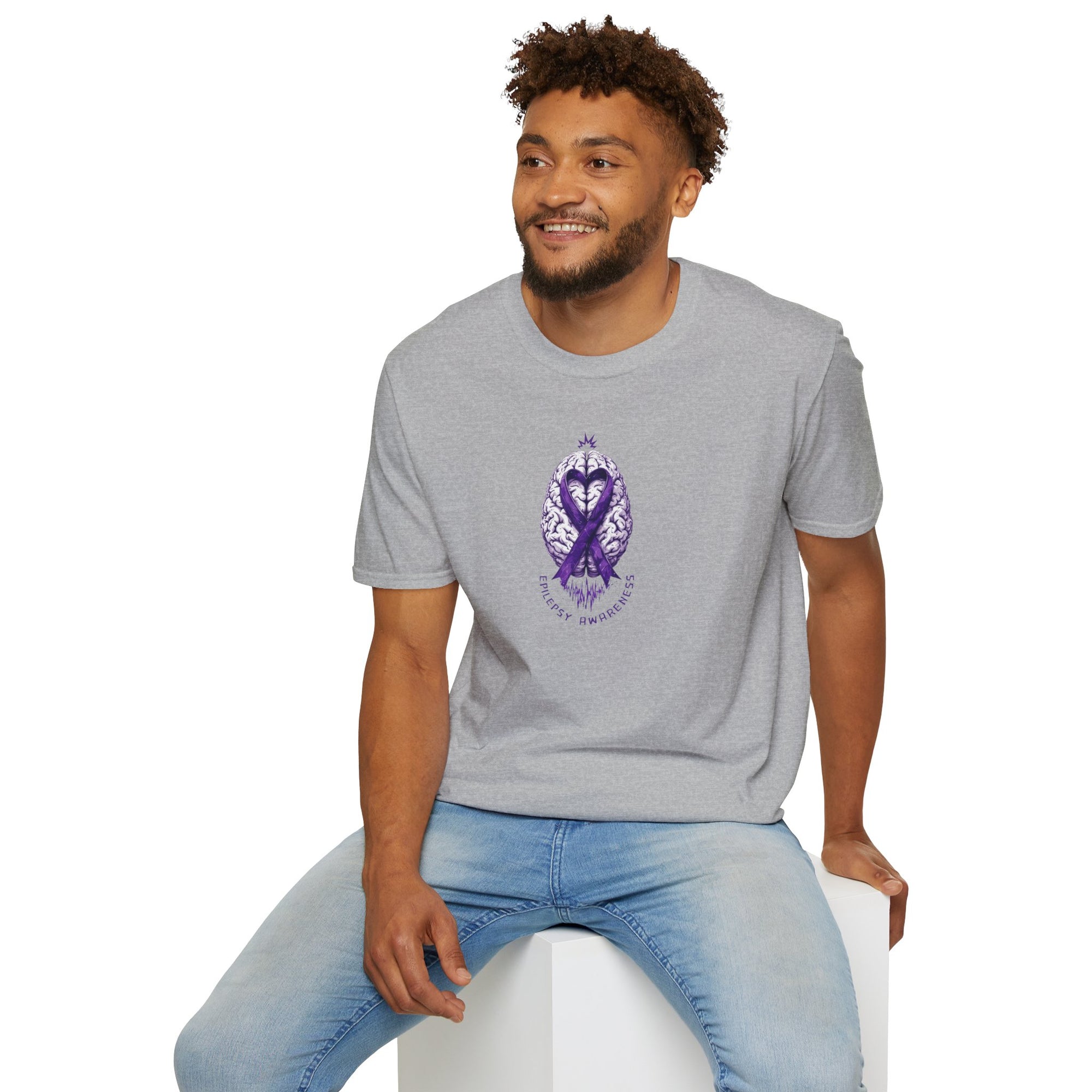 Purple Ribbon Brain Graphic Unisex T-Shirt