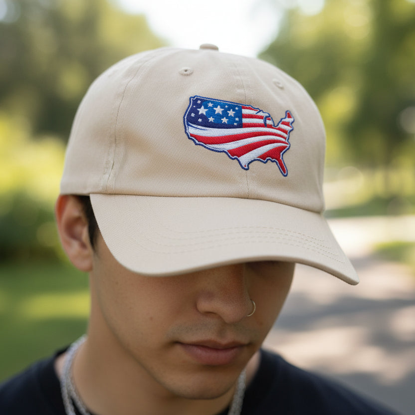 USA Map Embroidered Hat – Patriotic Political Parody Cap