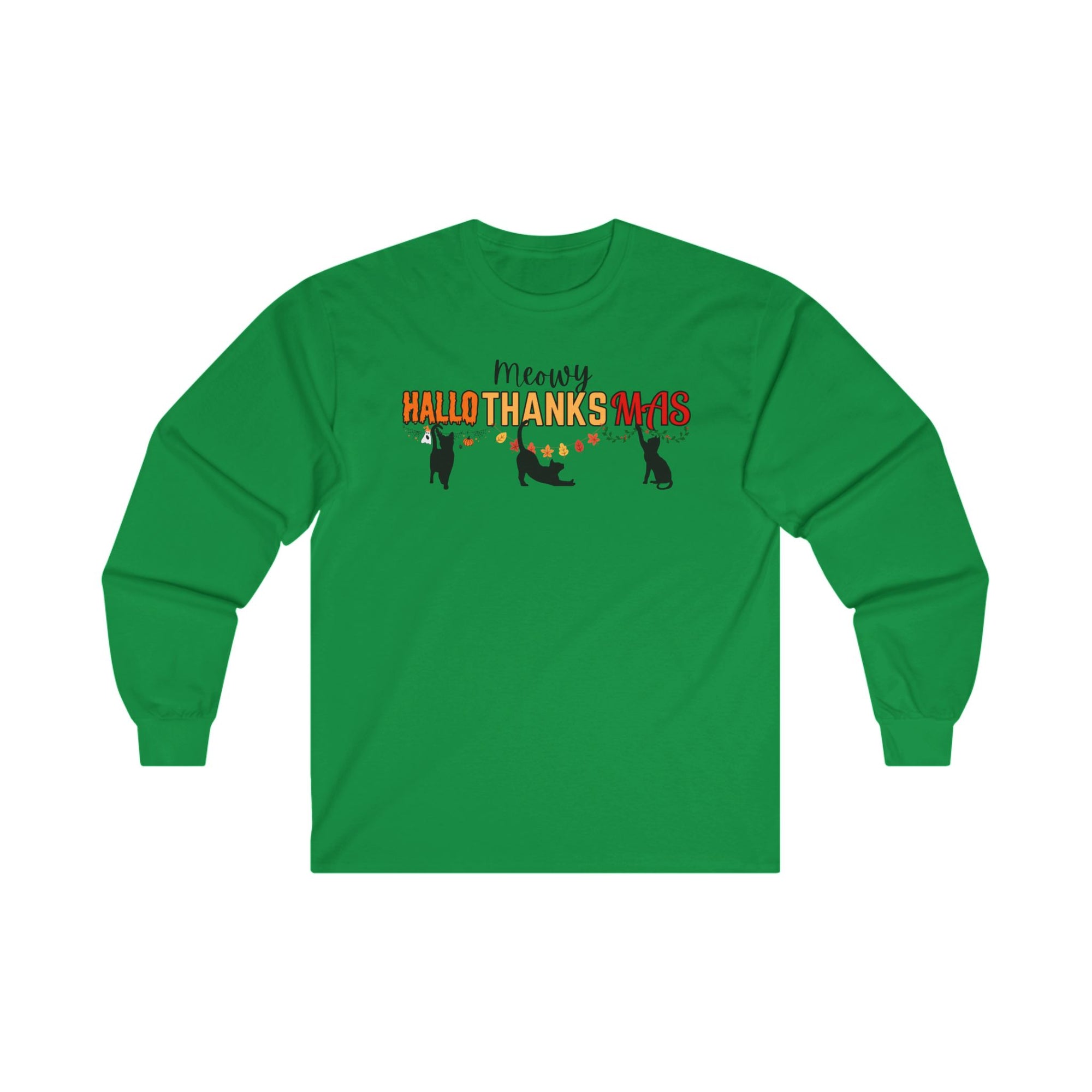 Meowy HalloThanksMas Unisex Ultra Cotton Long Sleeve Tee