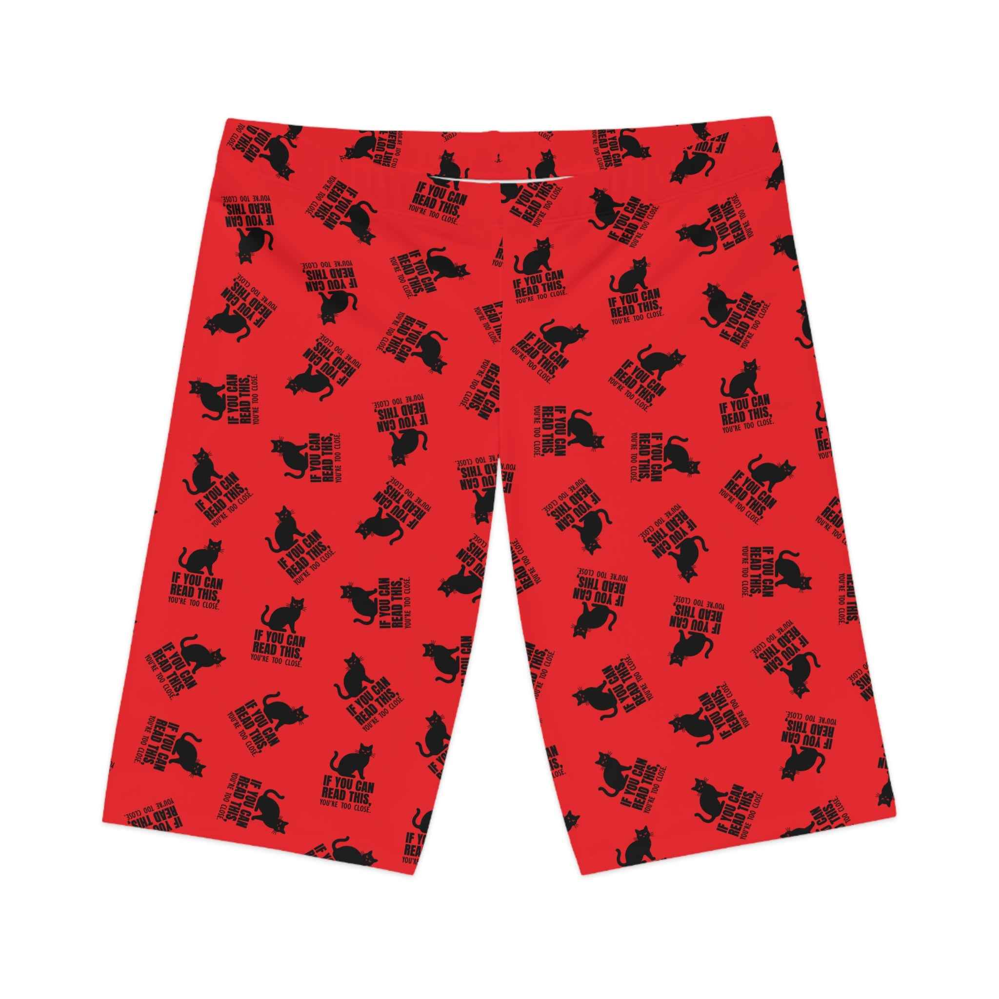 “If You Can Read This” Cat Cycling Shorts – Funny Cat Lover Bike Shorts