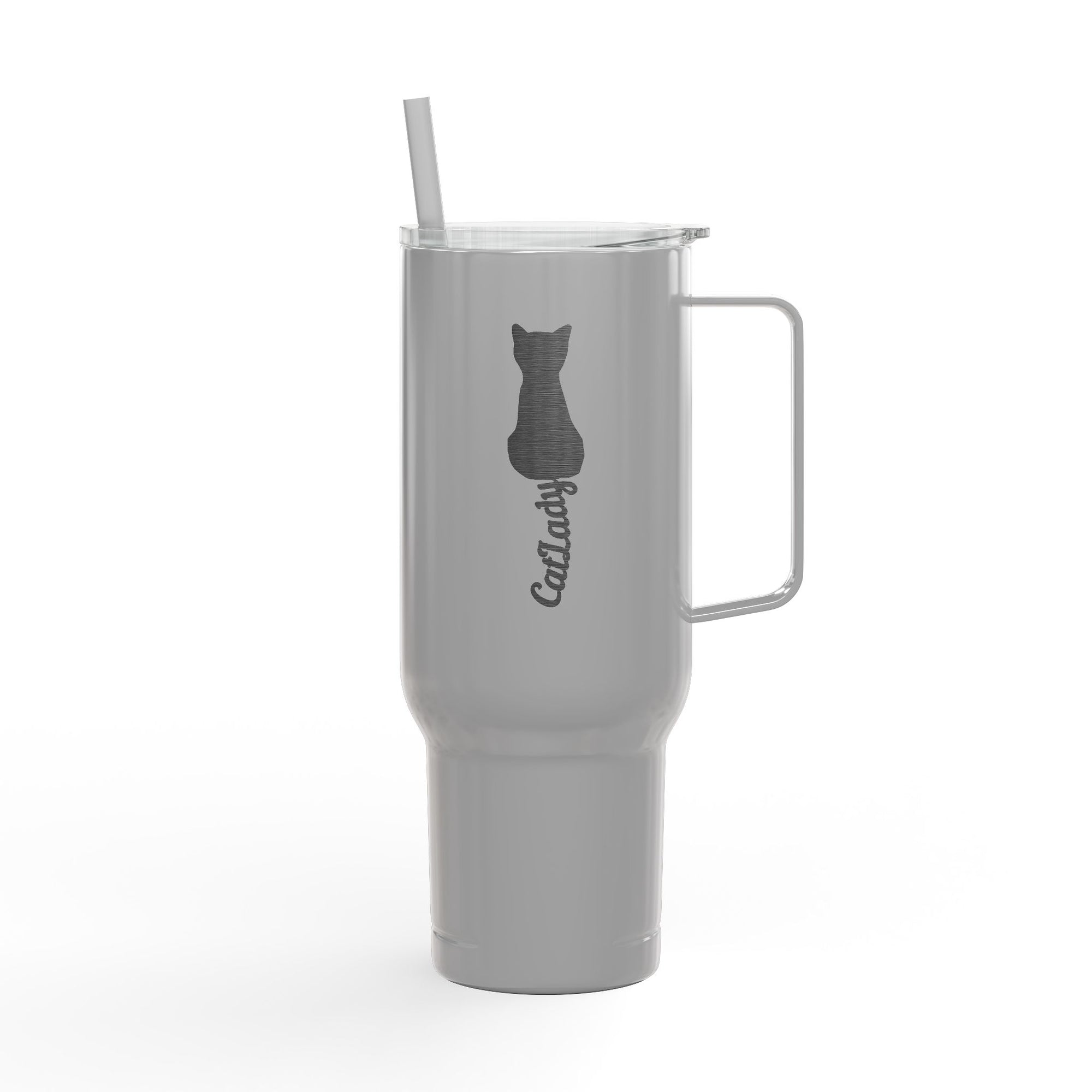 Engraved Cat Lover Insulated 40oz Travel Mug, Stylish Drinkware
