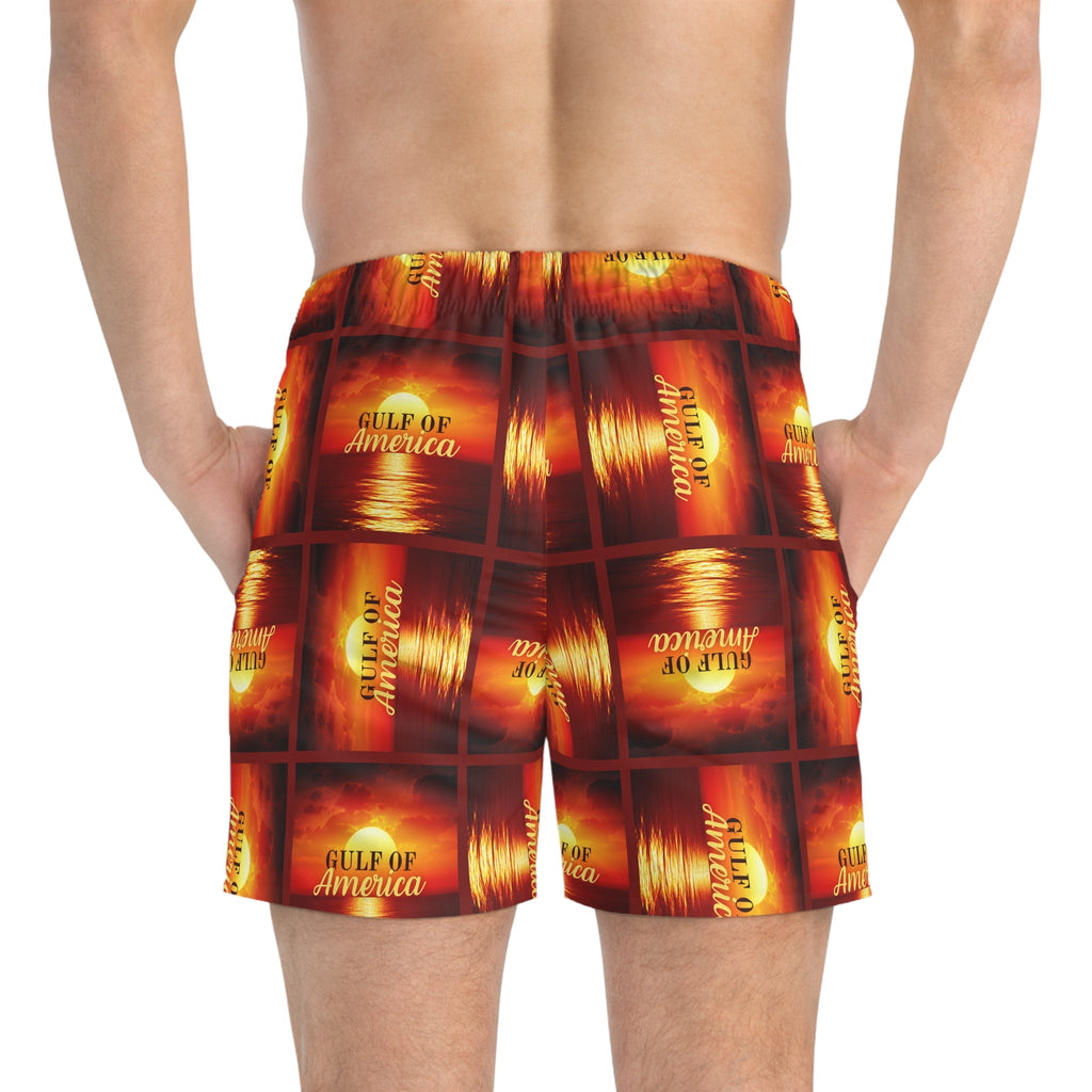Gulf of America Swim Trunks - Vibrant Beachwear for Summer Fun Printify
