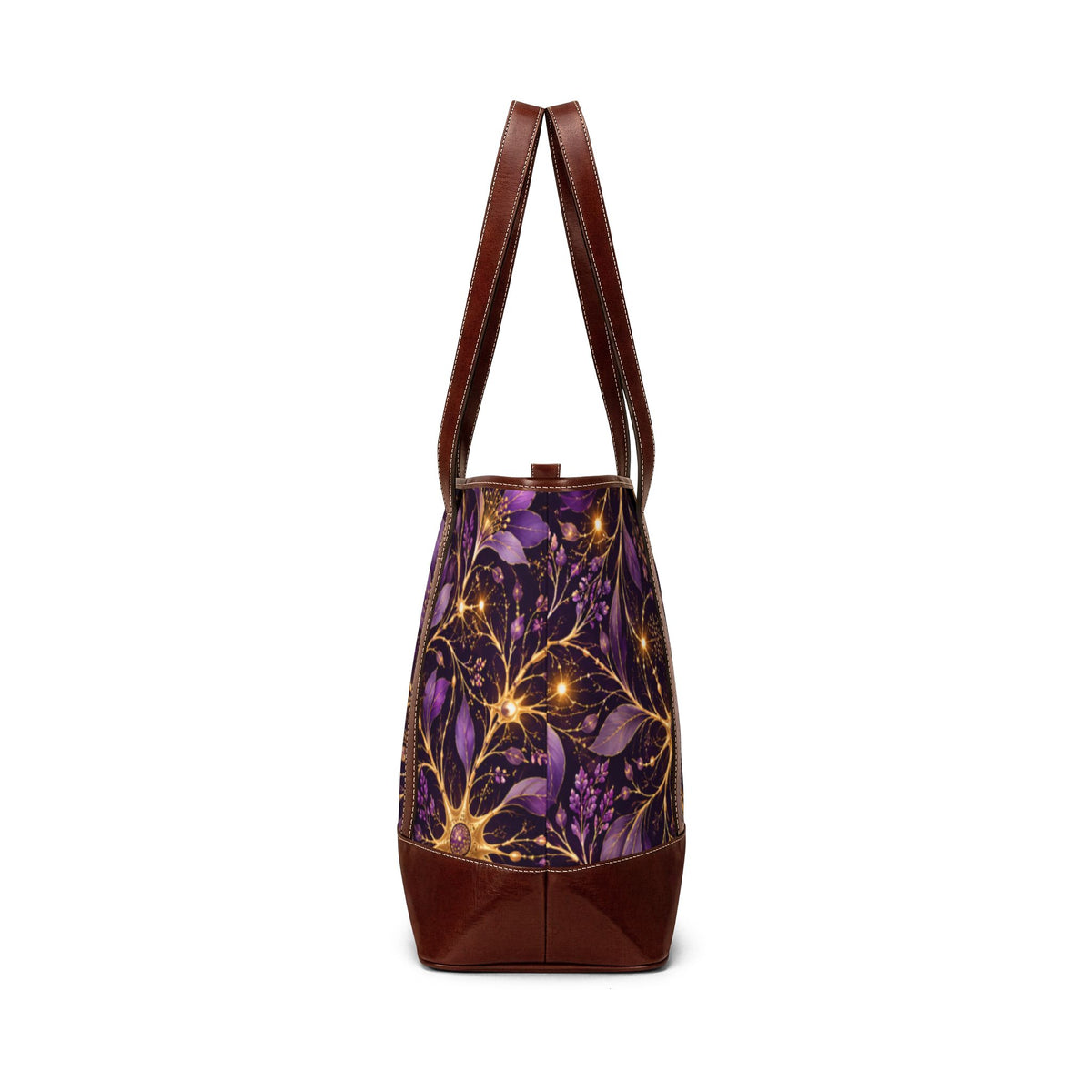 Beautifully Miswired Purple & Gold Neuron Floral Tote Bag | Epilepsy Awareness Handbag