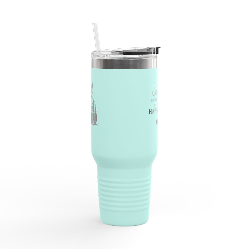 My Cat Makes Me Happy Insulated Travel Mug, 40oz