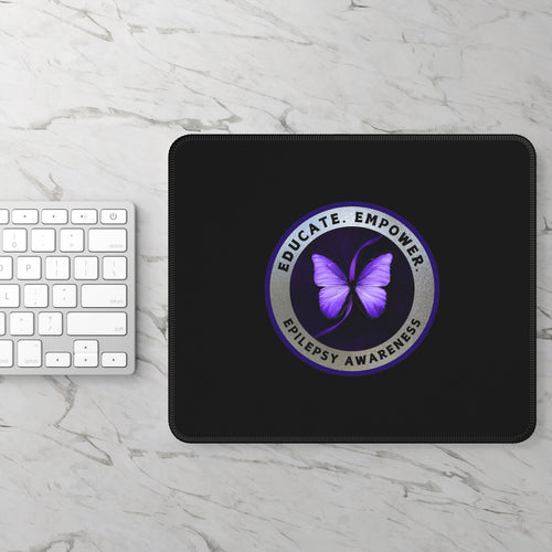 Photo depicting the ​Educate Empower Epilepsy Awareness Gaming Mouse Pad from EpiAl's Shop.