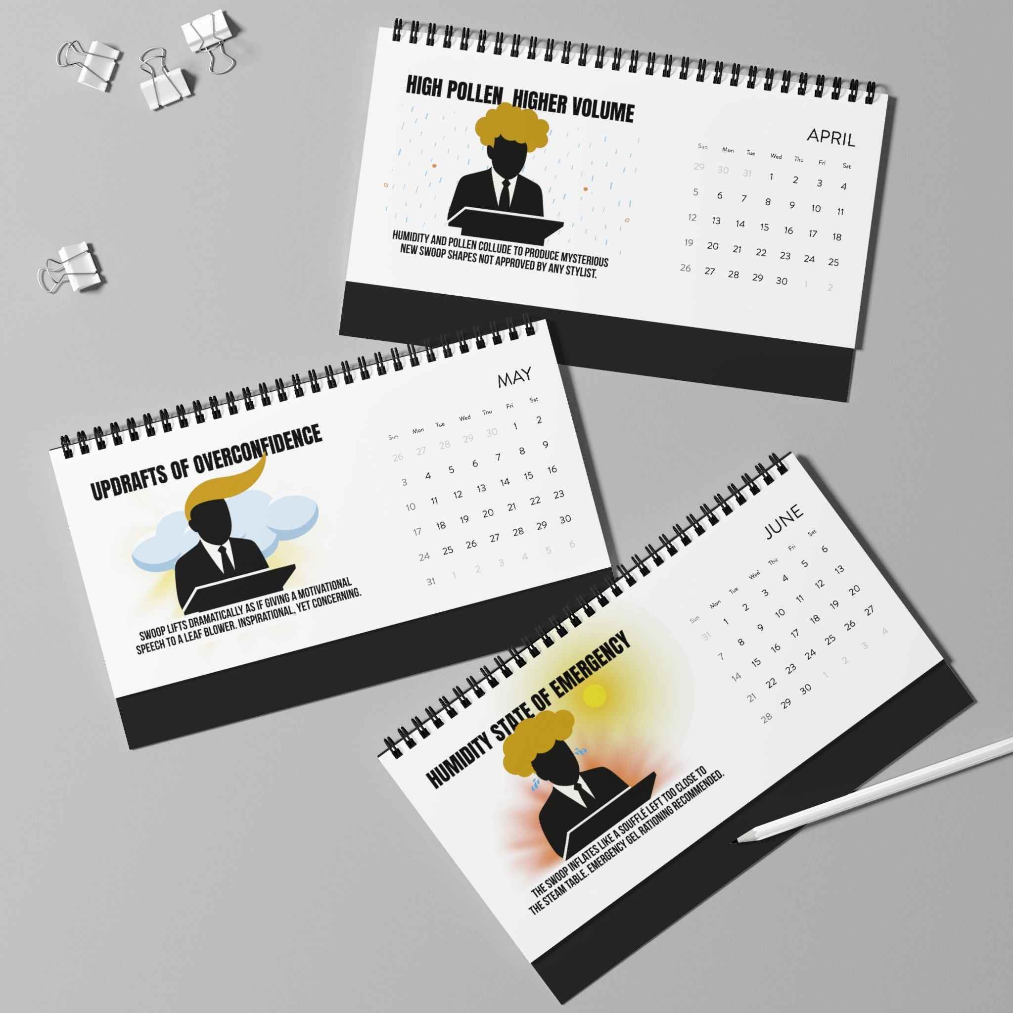 Executive Hair Forecast 2026 Desktop Calendar