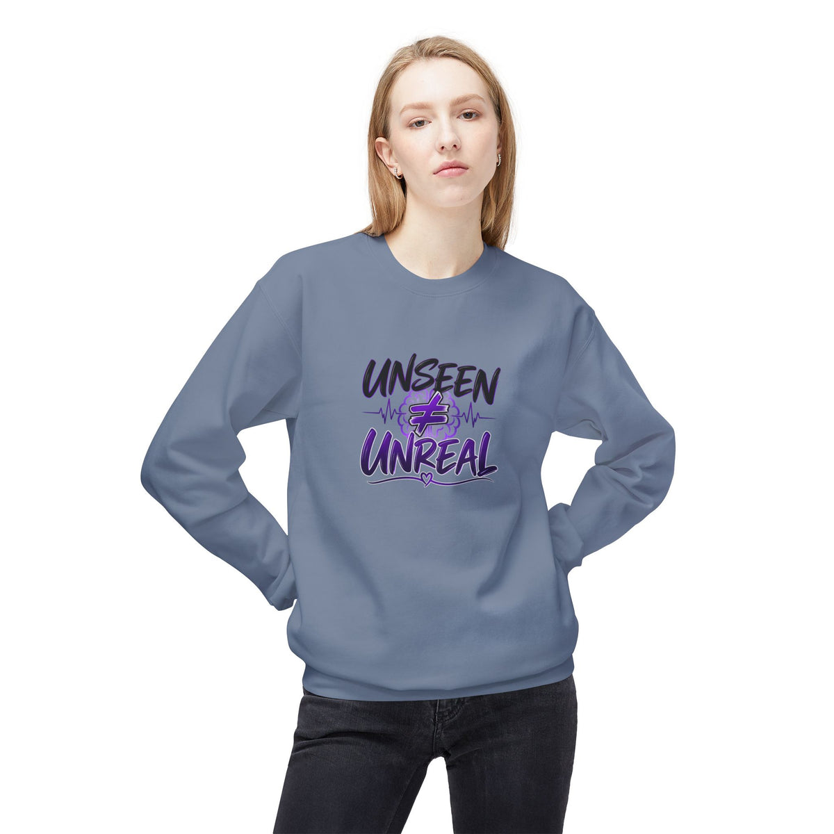 Unseen ≠ Unreal Epilepsy Awareness Crewneck Sweatshirt