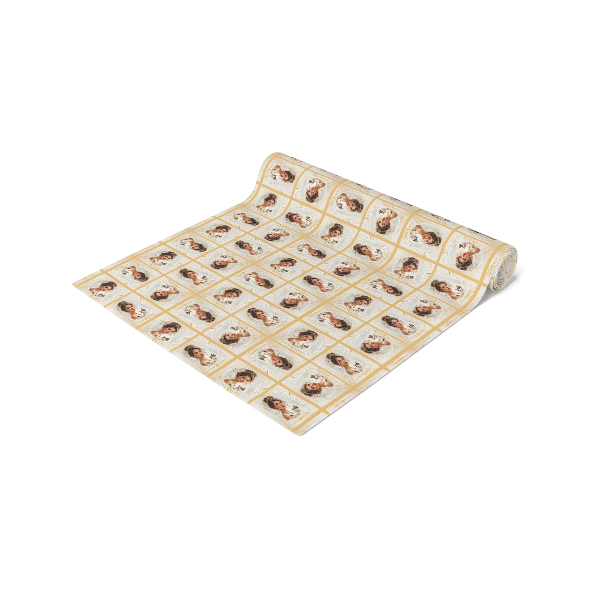 Charming Golden Cat Lady Table Runner