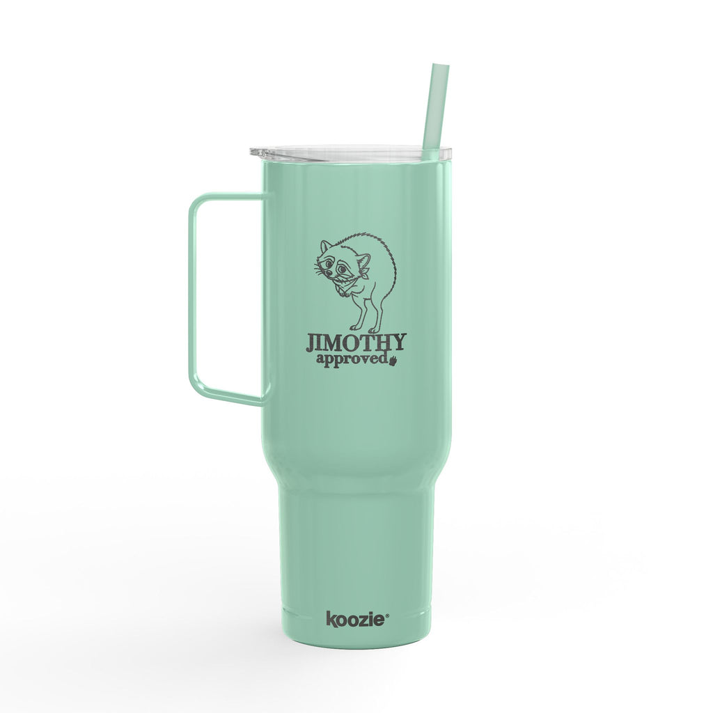 Jimothy Approved 40 oz Engraved Insulated Tumbler with Handle and Straw