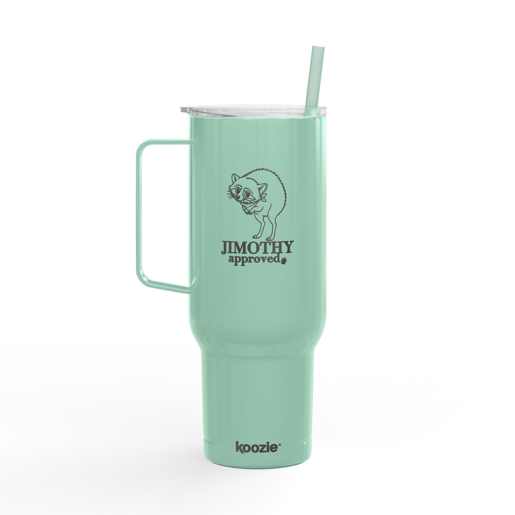 Jimothy Approved 40 oz Engraved Insulated Tumbler with Handle and Straw