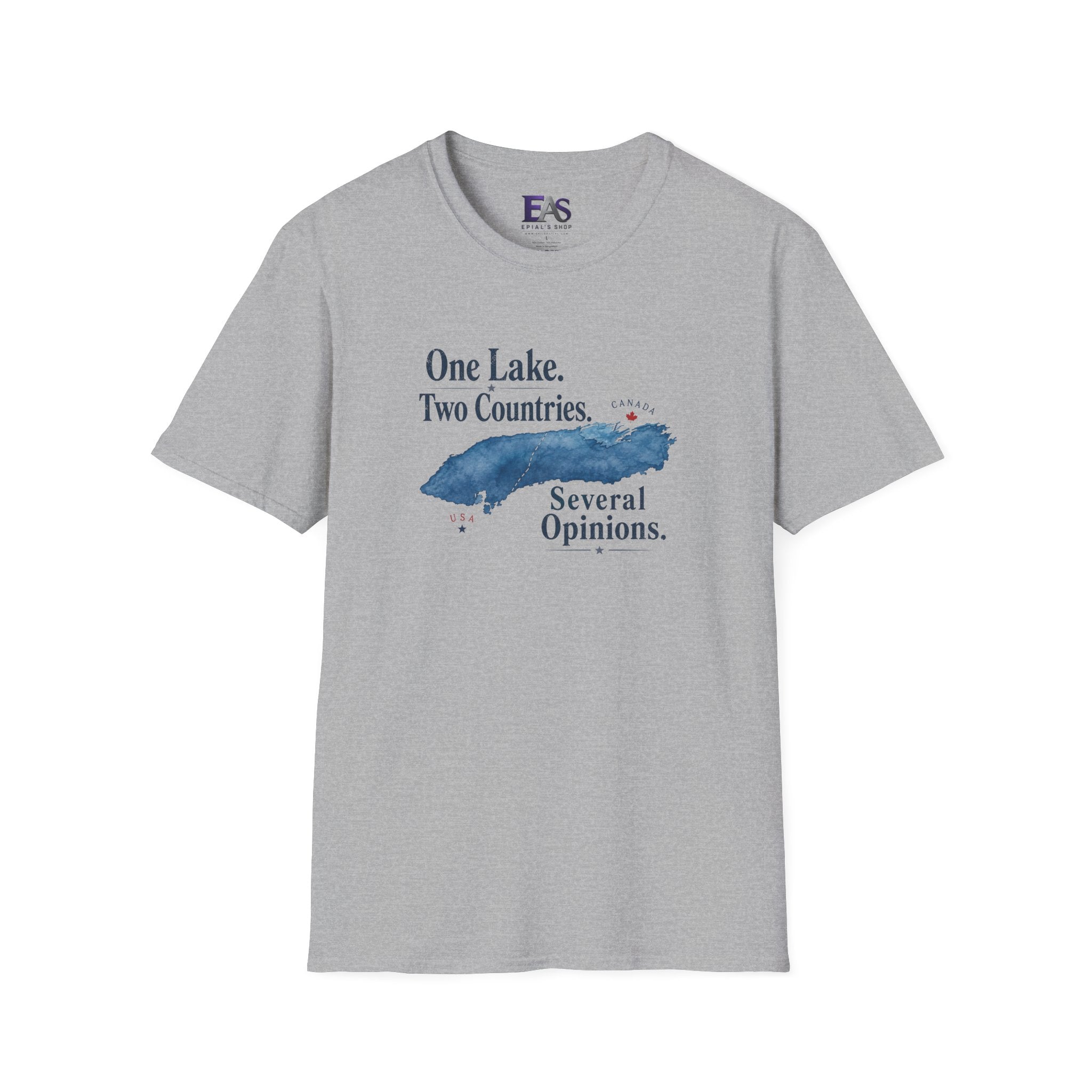 One Lake. Two Countries. Several Opinions. Lake Ontario Humor T-Shirt