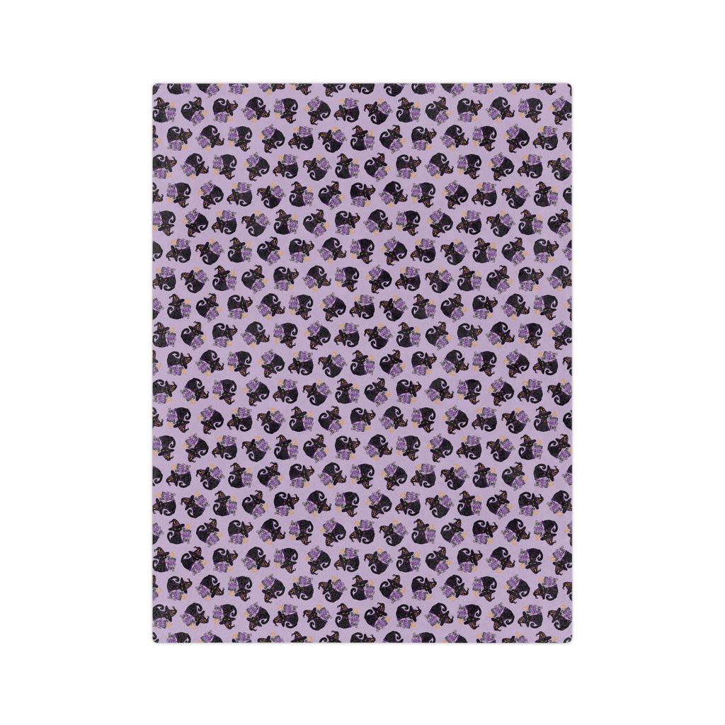 Resting Witch Face Black Cat Velveteen Blanket