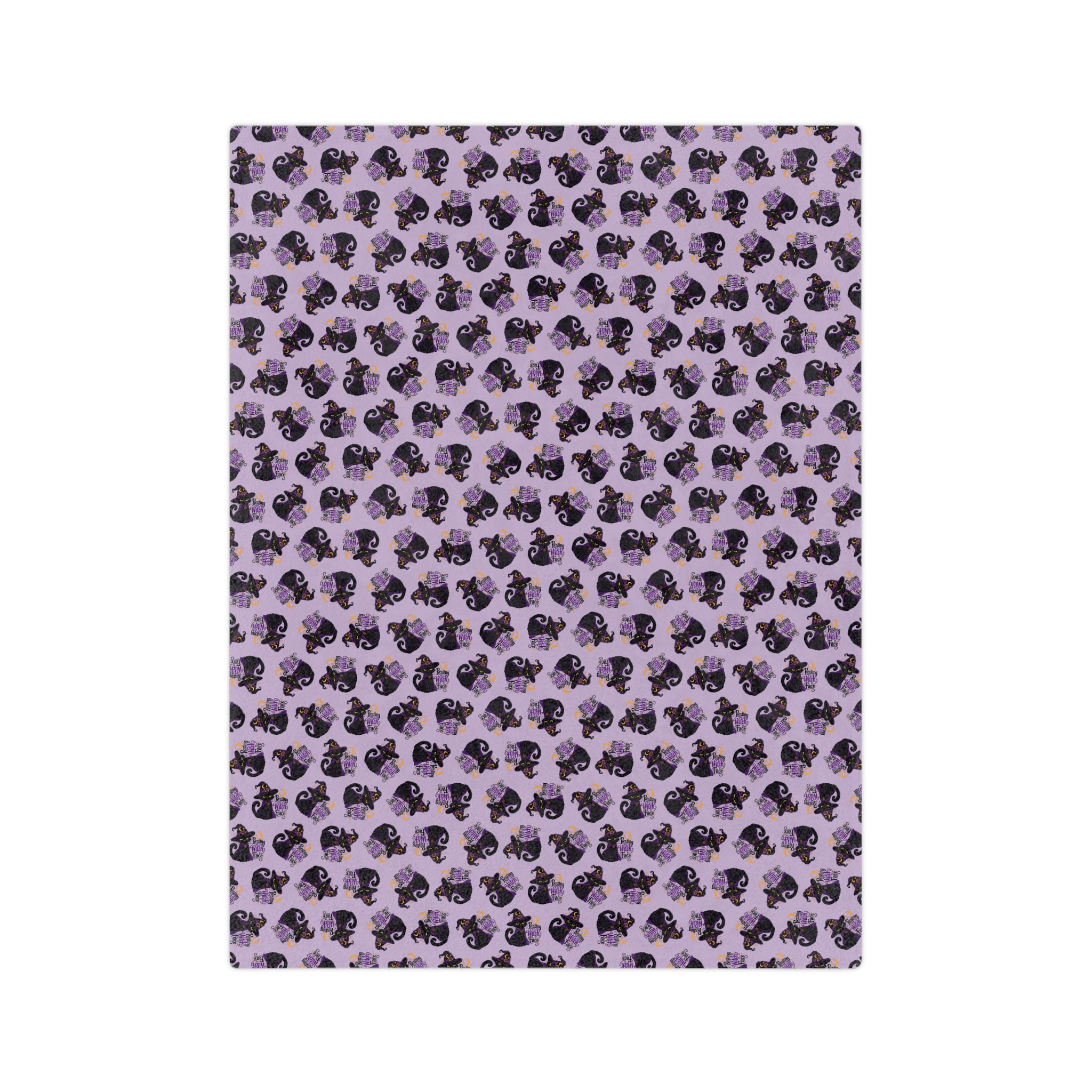 Resting Witch Face Black Cat Velveteen Blanket