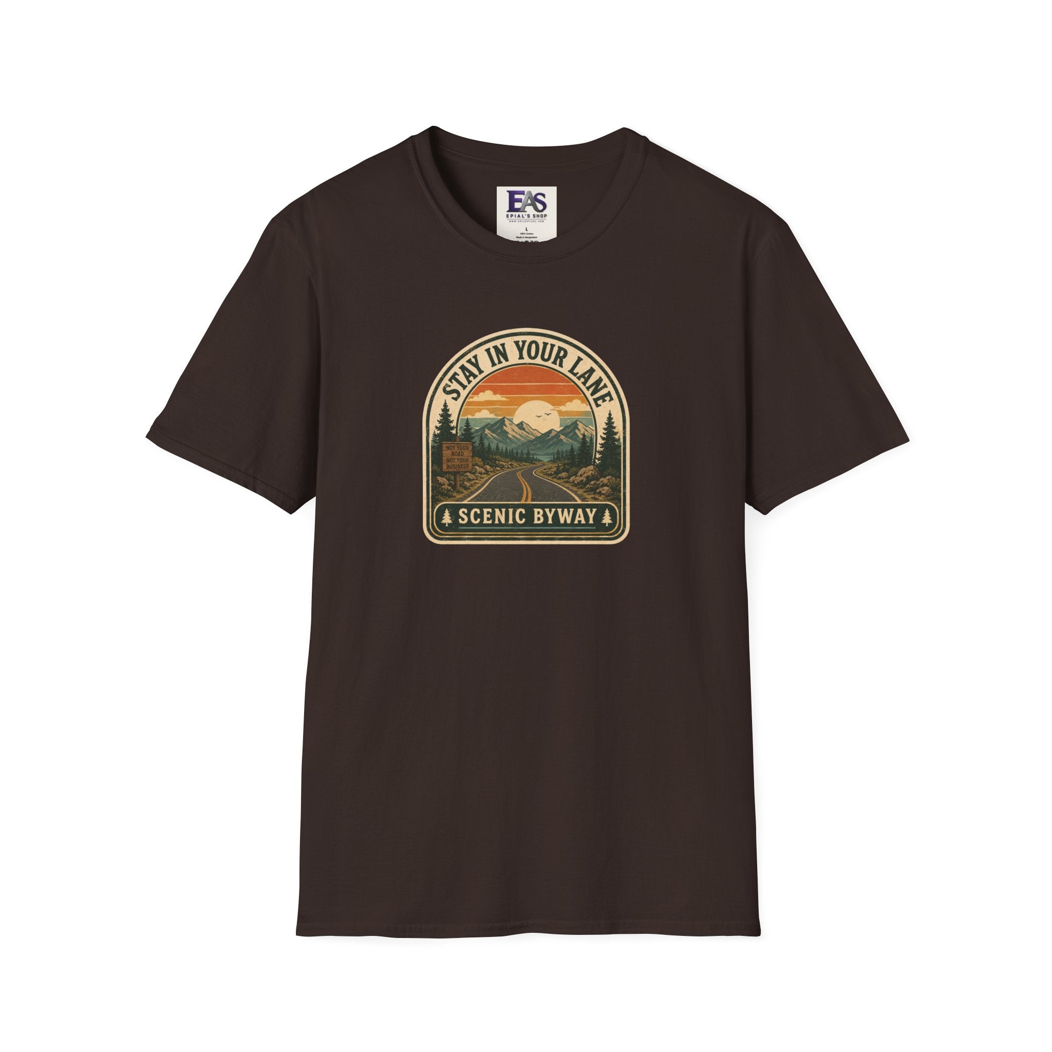 Stay in Your Lane Scenic Byway Unisex T-Shirt | Retro Road Trip Graphic Tee