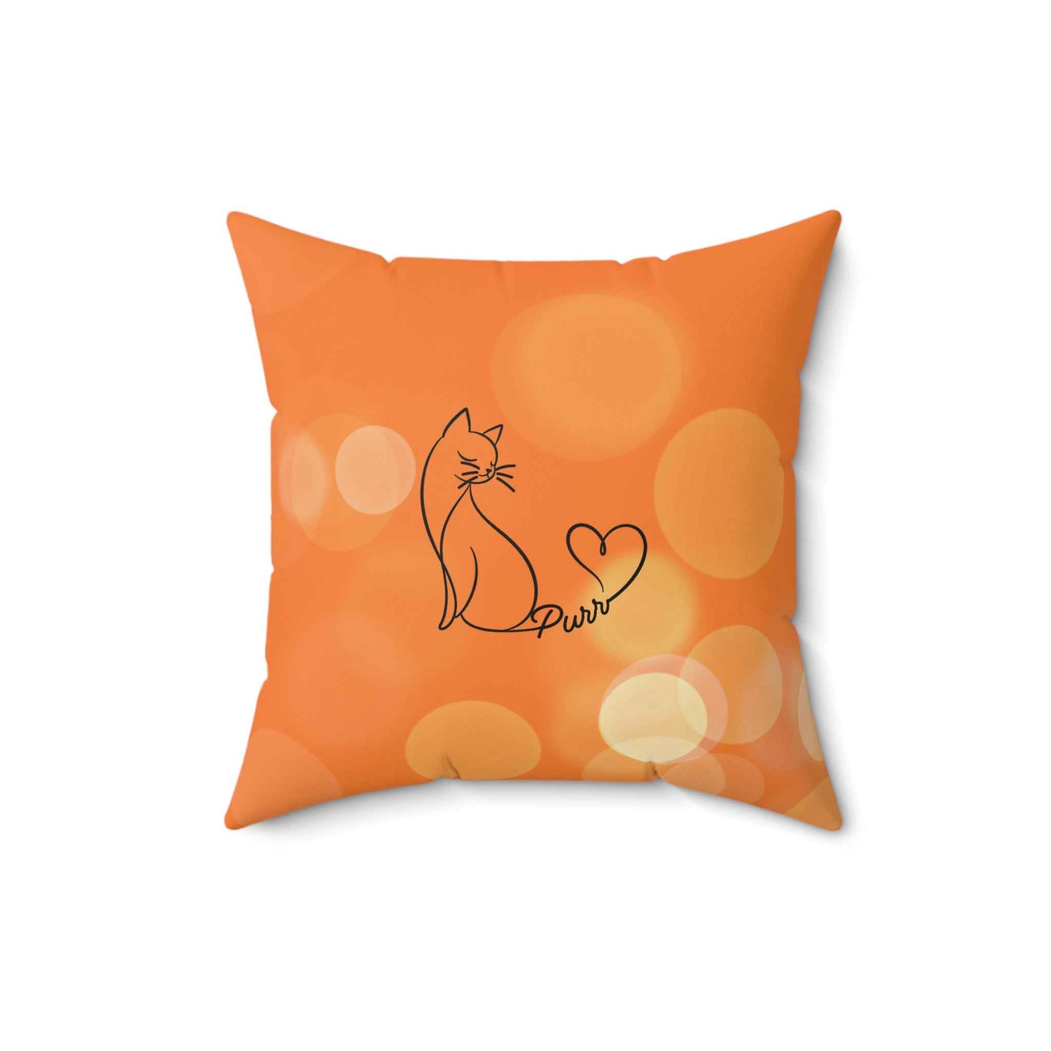 Purr Line Art Cat Throw Pillow | Minimal Cat Lover Accent Pillow