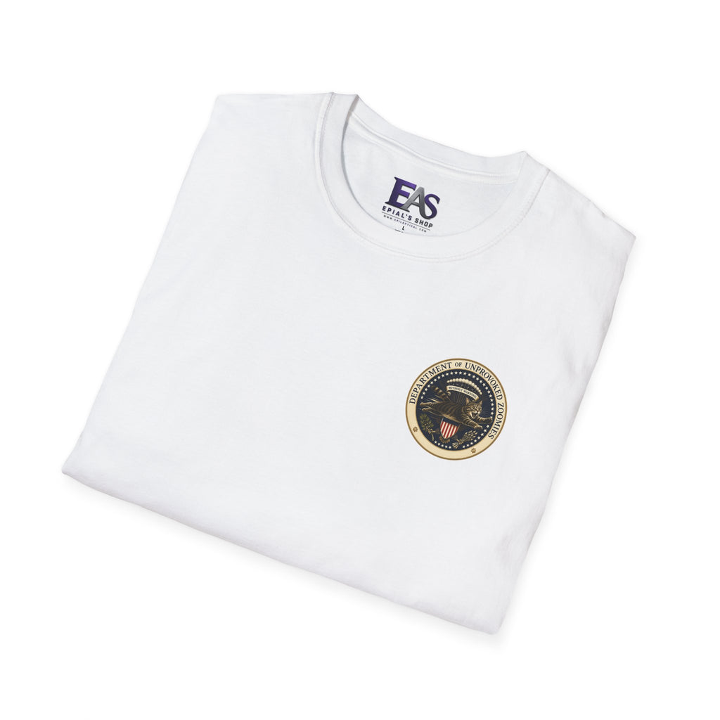 Department of Unprovoked Zoomies Cat T-Shirt | Faux Government Seal Tee