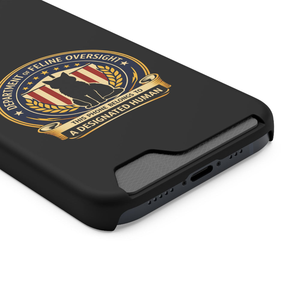 Department of Feline Oversight Samsung Galaxy Case – “Designated Human” Cat Seal, Slim Protective Case with Card Slot