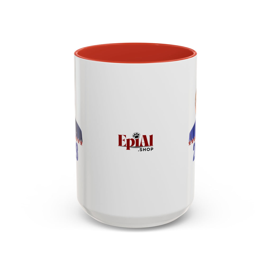 Trump 2028 Accent Coffee Mug - Ceramic Mug for Political Enthusiasts