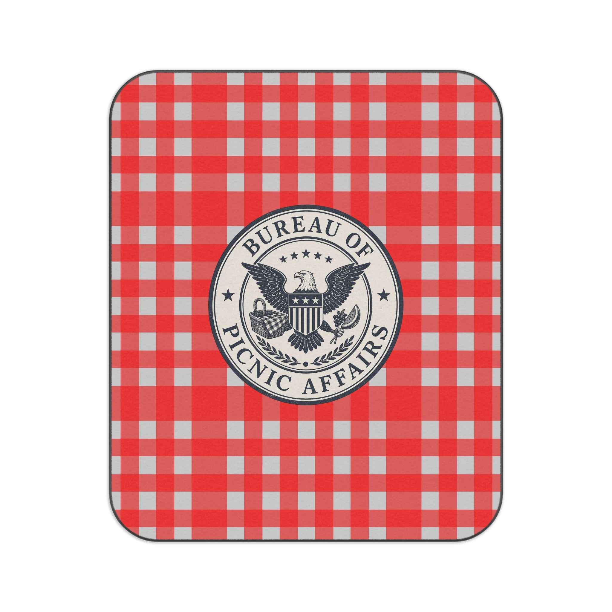 Bureau of Picnic Affairs Picnic Blanket | Red Gingham Fleece Throw