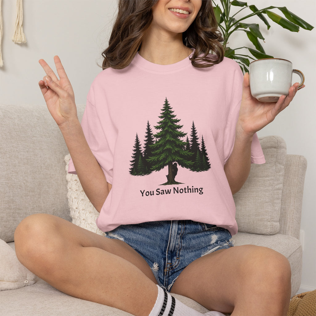 You Saw Nothing Bigfoot & Cat Garment-Dyed T-Shirt