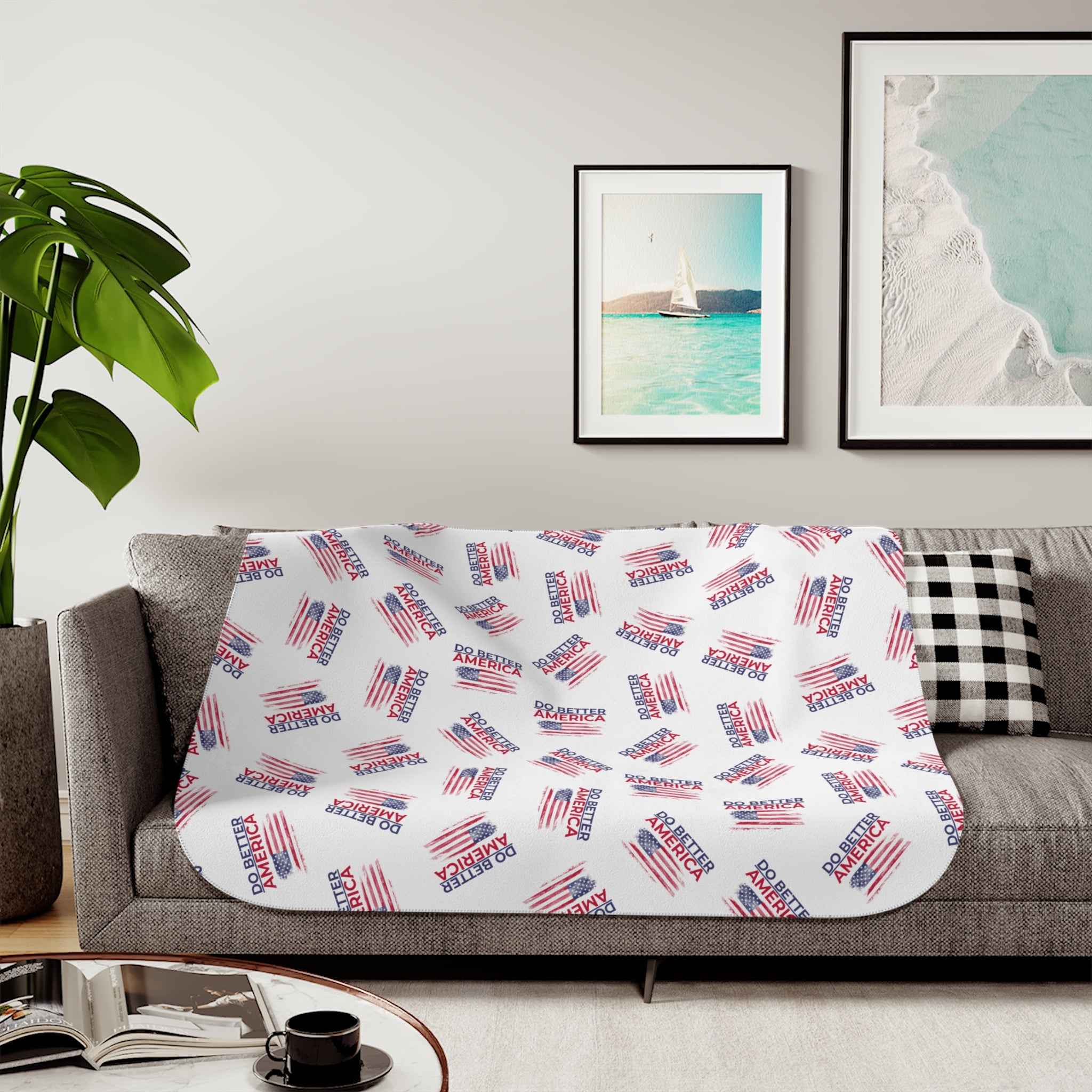 Do Better America Sherpa Blanket – Patriotic Cozy Throw