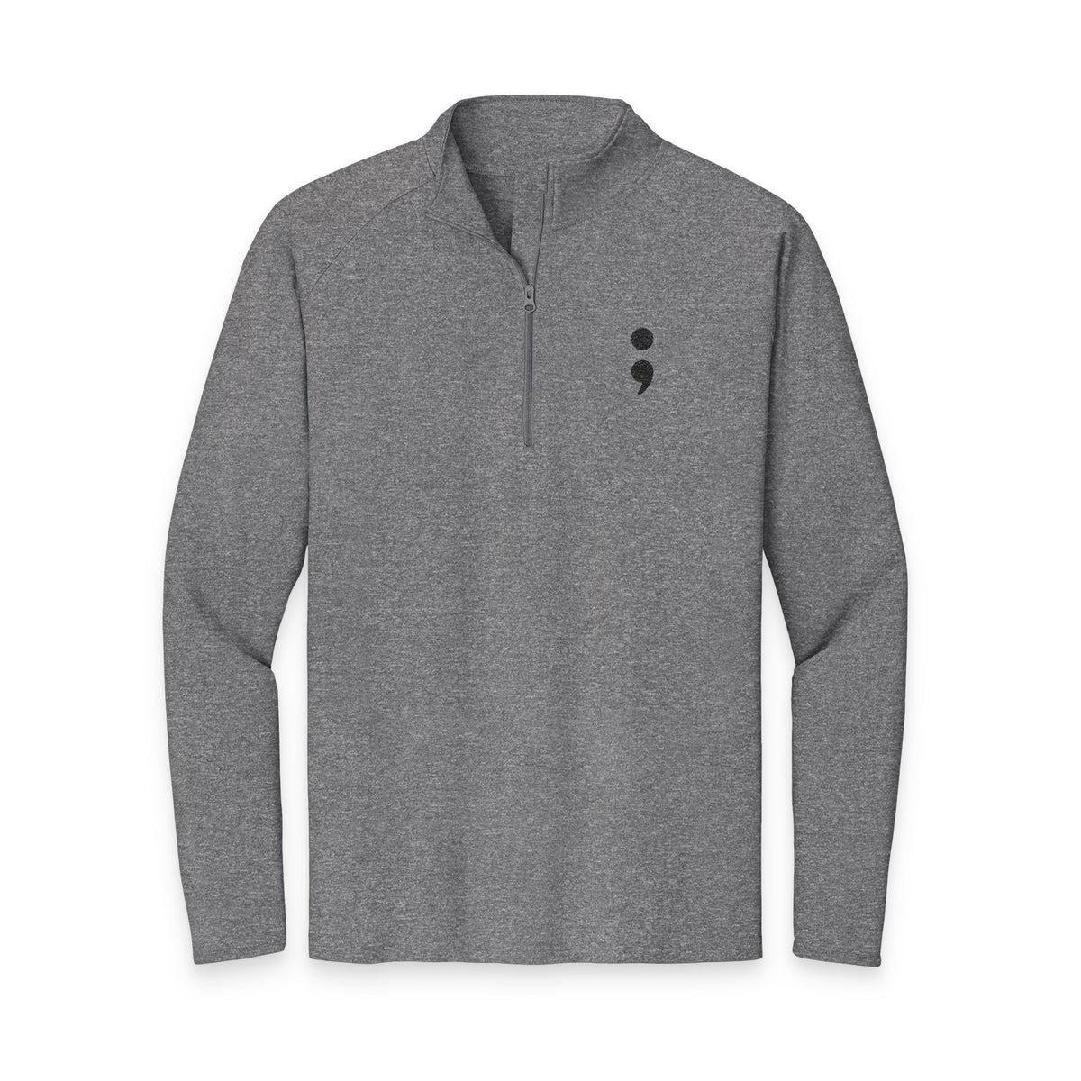 Semicolon Suicide Awareness Embroidered Quarter-Zip Pullover