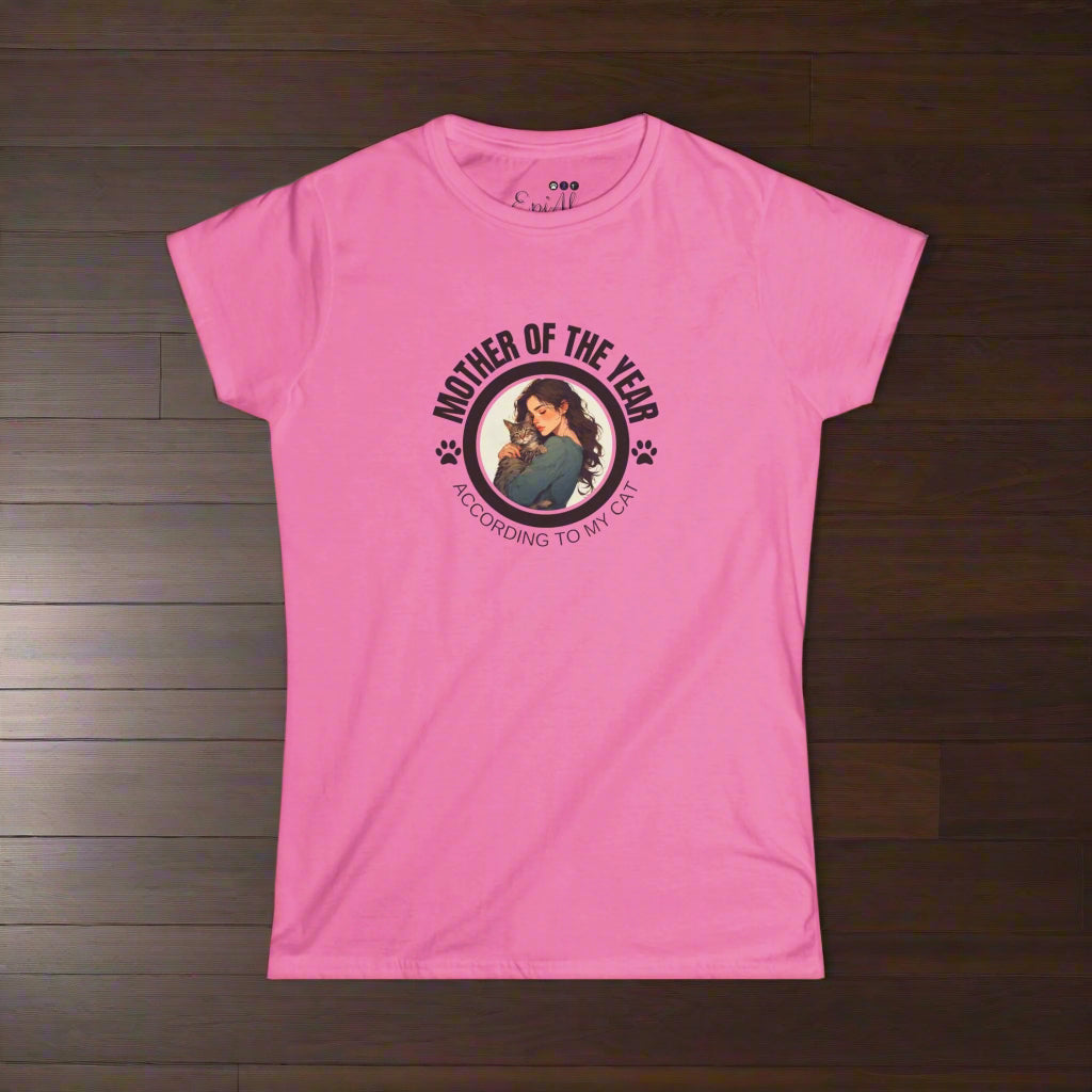 Mother of the Year Softstyle Tee, Gifts for Cat Moms
