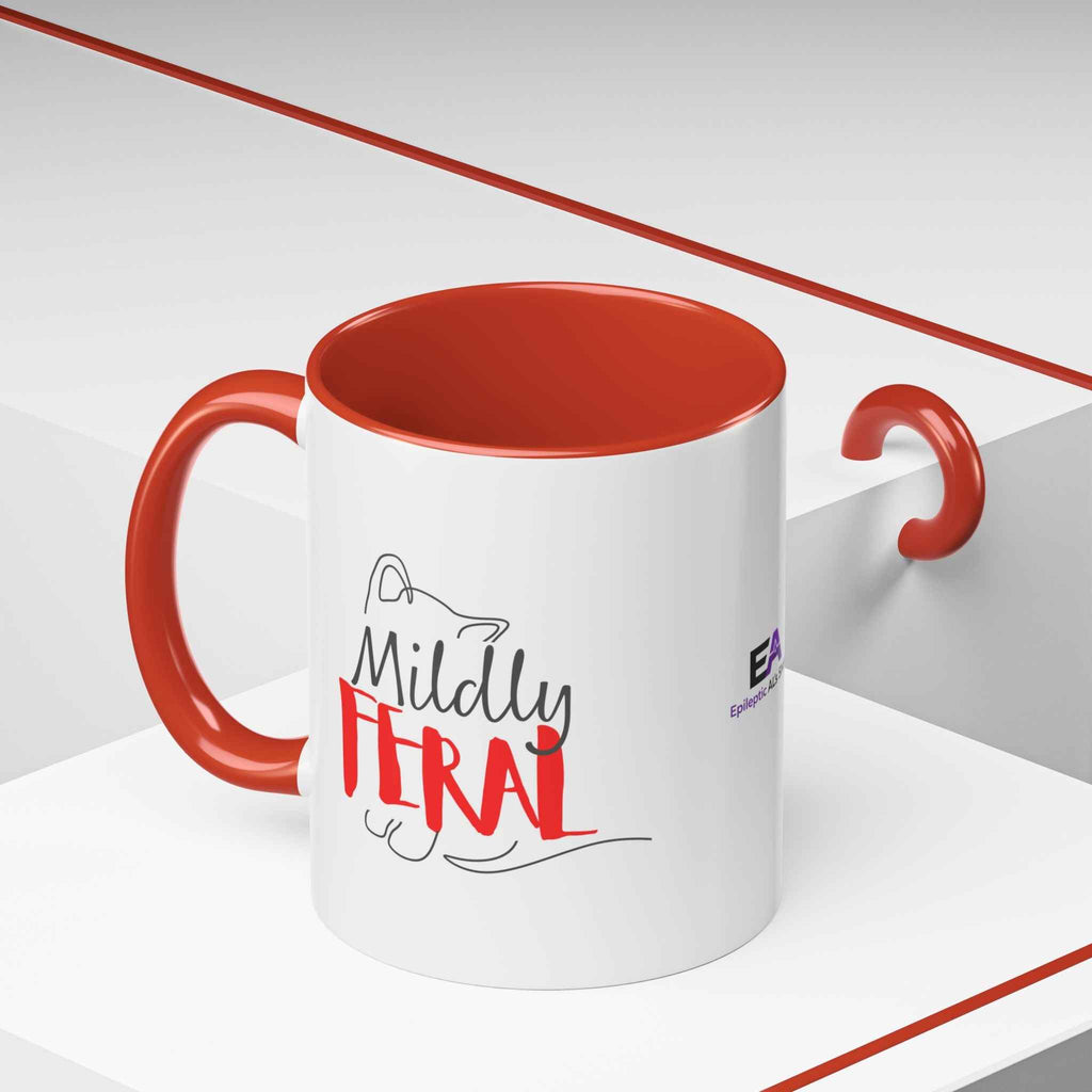 Mildly Feral Cat Accent Mug – Funny Cat Lover Coffee Mug (11oz/15oz)